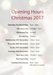 Christmas Opening Hours 2017