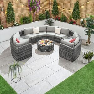 Nova Kensington Curved Corner Sofa Set Grey - image 1