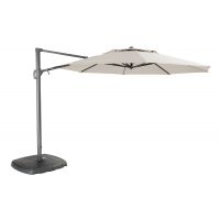 Parasol 3.3m Free Arm Grey Frame/Natural Canopy with LED Lights & Bluetooth Speaker - image 1