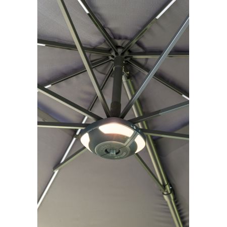 Parasol 3.3m Free Arm Grey Frame/Natural Canopy with LED Lights & Bluetooth Speaker - image 3