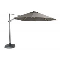 Parasol 3.5m Free Arm with LED lights & Bluetooth Speaker TAUPE - image 1