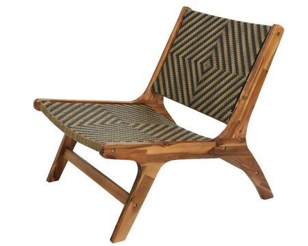 Verona Wood & Wicker Chair Black & Tan - image 1